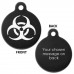 Engraved Biohazard Aluminium 31mm Large Round Pet Dog ID Tag